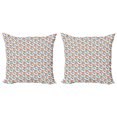 thumbnail image 1 of Ambesonne Fish Throw Pillow Cover 2 Pack, Marine Cartoon Animal, 16", White Blue Grey Orange, 1 of 2