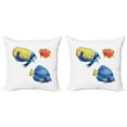 thumbnail image 1 of Ambesonne Fish Throw Pillow Cover 2 Pack, Tropic Accents Aquarium, 16", Azure Blue Scarlet, 1 of 2