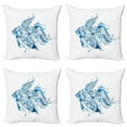 thumbnail image 1 of Ambesonne Fish Throw Pillow Cover 4 Pack, Abstract Betta Splenden, 20", Blue Azure Blue, 1 of 5