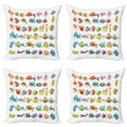 thumbnail image 1 of Ambesonne Fish Throw Pillow Cover 4 Pack, Happy Fish Abstract, 24", Multicolor, 1 of 6