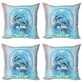 thumbnail image 1 of Ambesonne Fish Throw Pillow Cover 4 Pack, Japanese Koi on Sea Blue, 24", Blue Lilac, 1 of 6