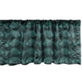 thumbnail image 1 of Ambesonne Fish Valance Pack of 2, Vintage Style Dark Sea Graphic, 54"X12", Hunter Green Grey Teal, 1 of 4