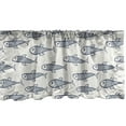 thumbnail image 1 of Ambesonne Fish Window Valance, Aquarium Doodle Scales, 54" X 12", Dark Blue White, 1 of 3