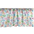 thumbnail image 1 of Ambesonne Fish Window Valance, Colorful Doodle Style Fish with Happy Faces and Bubbles Under the Sea Aquarium, Curtain Valance for Kitchen Bedroom Decor with Rod Pocket, 54" X 18", Multicolor, 1 of 3