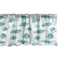 thumbnail image 1 of Ambesonne Fish Window Valance, Doodle Art Aquatic Life, 54" X 18", Mint Green White, 1 of 3