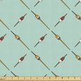 thumbnail image 1 of Ambesonne Fishing Fabric by the Yard Upholstery, Fishing Floats Hobbies Art, 3 Yards, Almond Green Multicolor, 1 of 1