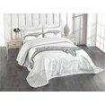 thumbnail image 1 of Ambesonne Fishing Quilted Bedspread Set 3 Pcs, Big Fish Oriental, King Size, Pale Grey Charcoal Grey, 1 of 5