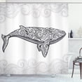 thumbnail image 1 of Ambesonne Fishing Shower Curtain, Big Fish Oriental, 69"Wx84"L, Pale Grey Charcoal Grey, 1 of 3
