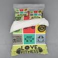 thumbnail image 1 of Ambesonne Fitness Bedding Set 4 Pcs, Modern Words in Frames Art, Queen, Multicolor, 1 of 3