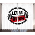 thumbnail image 1 of Ambesonne Fitness Curtains 2 Panel Set, Strong Training Grunge, 108" x 63", White Black Red, 1 of 3