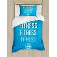 thumbnail image 1 of Ambesonne Fitness Duvet Cover Sets, Gym Related Words Checkered, 2-Twin, Pale Blue White, 1 of 3