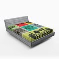 thumbnail image 1 of Ambesonne Fitness Fitted Sheet, Modern Words in Frames Art, Queen Size, Multicolor, 1 of 3