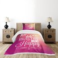 thumbnail image 1 of Ambesonne Fitness Quilted Bedspread Set 2 Pcs, Be Active Be Happy Pattern, Twin Size, Fuchsia White and Peach, 1 of 6
