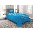 thumbnail image 1 of Ambesonne Fitness Quilted Bedspread Set 2 Pcs, Gym Related Words Checkered, Twin Size, Pale Blue White, 1 of 3