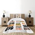 thumbnail image 1 of Ambesonne Fitness Quilted Bedspread Set 2 Pcs, Positive Words, Twin Size, Orange Yellow Black, 1 of 6