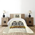 thumbnail image 1 of Ambesonne Fitness Quilted Bedspread Set 2 Pcs, Push Harder Phrase, Twin Size, Cream Black Yellow, 1 of 6