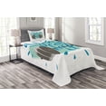 thumbnail image 1 of Ambesonne Fitness Quilted Bedspread Set 2 Pcs, Retro Inspiration Words, Twin Size, Grey Almond Green Blue, 1 of 3
