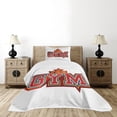 thumbnail image 1 of Ambesonne Fitness Quilted Bedspread Set 2 Pcs, Vibrant Gym Sign Star, Twin Size, Red Petrol Blue Orange, 1 of 6