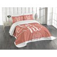 thumbnail image 1 of Ambesonne Fitness Quilted Bedspread Set 3 Pcs, Bodybuilder Arms Biceps, Queen Size, Coral and White, 1 of 5