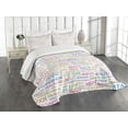 thumbnail image 1 of Ambesonne Fitness Quilted Bedspread Set 3 Pcs, Psychical Activity Word, Queen Size, Multicolor, 1 of 5