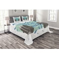 thumbnail image 1 of Ambesonne Fitness Quilted Bedspread Set 3 Pcs, Retro Inspiration Words, Queen Size, Grey Almond Green Blue, 1 of 3