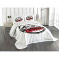 thumbnail image 1 of Ambesonne Fitness Quilted Bedspread Set 3 Pcs, Strong Training Grunge, King Size, White Black Red, 1 of 3