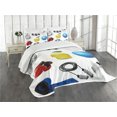 thumbnail image 1 of Ambesonne Fitness Quilted Bedspread Set 3 Pcs, Vivid Workout Items, Queen Size, Multicolor, 1 of 5
