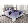 thumbnail image 1 of Ambesonne Fitness Quilted Bedspread Set 3 Pcs, Watercolors Train Hard, King Size, Lavender Pale Blue Black, 1 of 3