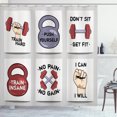 thumbnail image 1 of Ambesonne Fitness Shower Curtain, Cartoon Positive Phrases, 69"Wx84"L, Red Grey Black, 1 of 3
