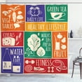 thumbnail image 1 of Ambesonne Fitness Shower Curtain, Daily Life Chart Lettering, 69"Wx70"L, Multicolor, 1 of 3