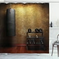 thumbnail image 1 of Ambesonne Fitness Shower Curtain, Gym Room and Dumbbells, 69"Wx84"L, Black Redwood Pale Brown, 1 of 3