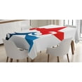 thumbnail image 1 of Ambesonne Fitness Tablecloth Rectangular Table Cover, Athlete Silhouette Star, 52"x70", Red Blue White, 1 of 4