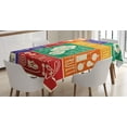 thumbnail image 1 of Ambesonne Fitness Tablecloth Rectangular Table Cover, Daily Life Chart Lettering, 52"x70", Multicolor, 1 of 4