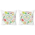 thumbnail image 1 of Ambesonne Fitness Throw Pillow Cover 2 Pack, Veggies Exercise and Water, 24", Multicolor, 1 of 7