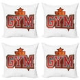 thumbnail image 1 of Ambesonne Fitness Throw Pillow Cover 4 Pack, Vibrant Gym Sign Star, 24", Red Petrol Blue Orange, 1 of 7