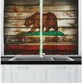 thumbnail image 1 of Ambesonne Flag Kitchen Curtains, California Flag Rustic Boards, 55"x39", Vermilion Brown, 1 of 2