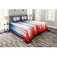 thumbnail image 1 of Ambesonne Flag Quilted Bedspread Set 3 Pcs, Abstract Digital Star, King Size, Blue Red, 1 of 3