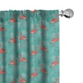 thumbnail image 1 of Ambesonne Flamingo Window Curtains, Birds Exotic Foliage, Each 28" W x 63" L, Turquoise and Coral, 1 of 5