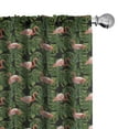 thumbnail image 1 of Ambesonne Flamingo Window Curtains, Exotic Bird and Monstera, Each 28" W x 84" L, Charcoal Grey Dark Salmon, 1 of 4
