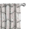 thumbnail image 1 of Ambesonne Flamingo Window Curtains, Hearts Love Valentines, Each 28" W x 84" L, Pale Pink Grey, 1 of 5