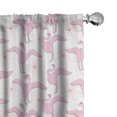 thumbnail image 1 of Ambesonne Flamingo Window Curtains, Tropical Birds Plain Back, Each 28" W x 95" L, Grey Pink and Dried Rose, 1 of 3