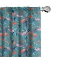thumbnail image 1 of Ambesonne Flamingo Curtains, Colorful Animals Swirls, Pair of 28"x95", Multicolor, 1 of 5