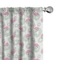 thumbnail image 1 of Ambesonne Flamingo Curtains, Donuts Hawaii Animals, Pair of 28"x63", Pink Mint Green Beige, 1 of 5