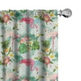 thumbnail image 1 of Ambesonne Flamingo Curtains, Fresh Exotic Jungle, Pair of 28"x63", Multicolor, 1 of 5
