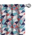 thumbnail image 1 of Ambesonne Flamingo Curtains, Triangles Beach Mosaic, Pair of 28"x84", Multicolor, 1 of 5
