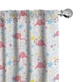 thumbnail image 1 of Ambesonne Flamingo Curtains, Tropical Birds with Stars, Pair of 28"x63", Pastel Pink Sky Blue, 1 of 4
