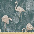 thumbnail image 1 of Ambesonne Flamingo Fabric by the Yard Upholstery, Exotic Bird Sketch Rose, 10 Yards, Teal Eggshell, 1 of 5