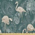 thumbnail image 1 of Ambesonne Flamingo Fabric by the Yard Upholstery, Exotic Bird Sketch Rose, 5 Yards, Teal Eggshell, 1 of 1