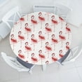 thumbnail image 1 of Ambesonne Flamingo Fitted Round Tablecloth, Hawaiian Pattern Summer, 45"- 56" Diameter, Pastel Pink Grey and White, 1 of 5