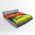 thumbnail image 1 of Ambesonne Flamingo Fitted Sheet, Birds in the Air Art, Full Size, Multicolor, 1 of 2
